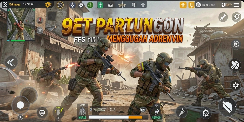 Tampilan aksion epik dalam gameplay FPS 9ET.