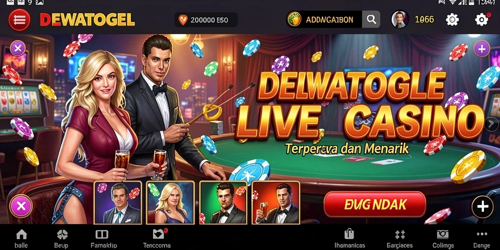 Screenshot DEWATOGEL menampilkan dealer langsung dalam permainan Live Casino.