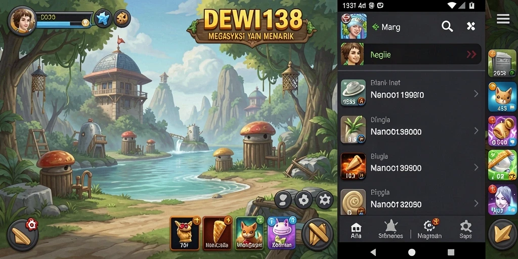 Tampilan gameplay Idle yang menarik dan penuh warna dari DEWI138.