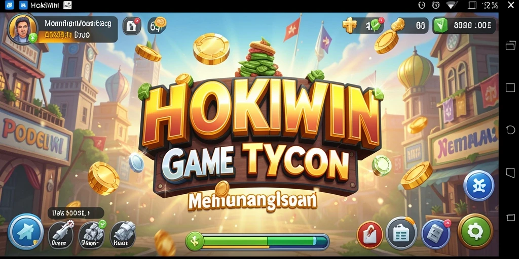 Tangkapan layar utama HOKIWIN menampilkan gameplay yang menarik dan fitur manajemen bisnis.