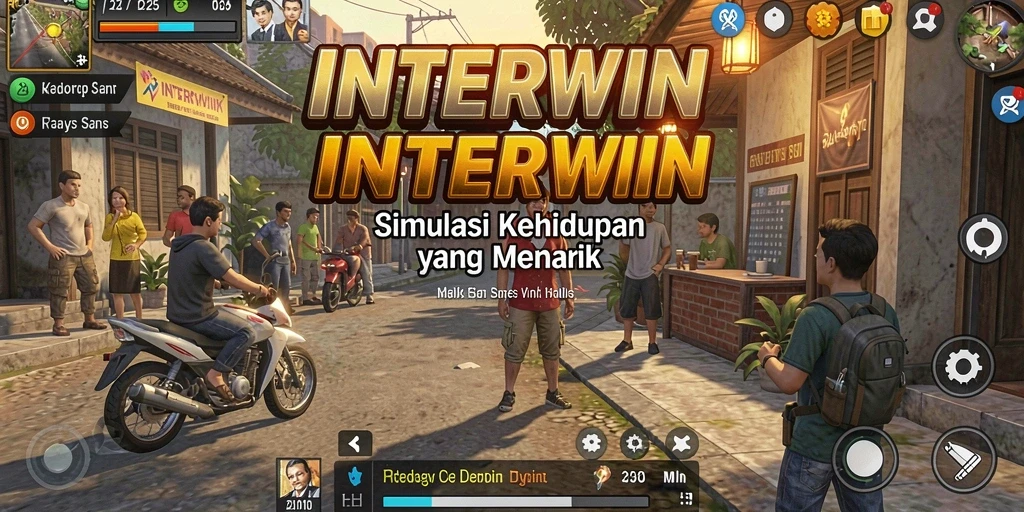 Screenshot INTERWIN menunjukkan gameplay menarik dalam simulasi kehidupan.