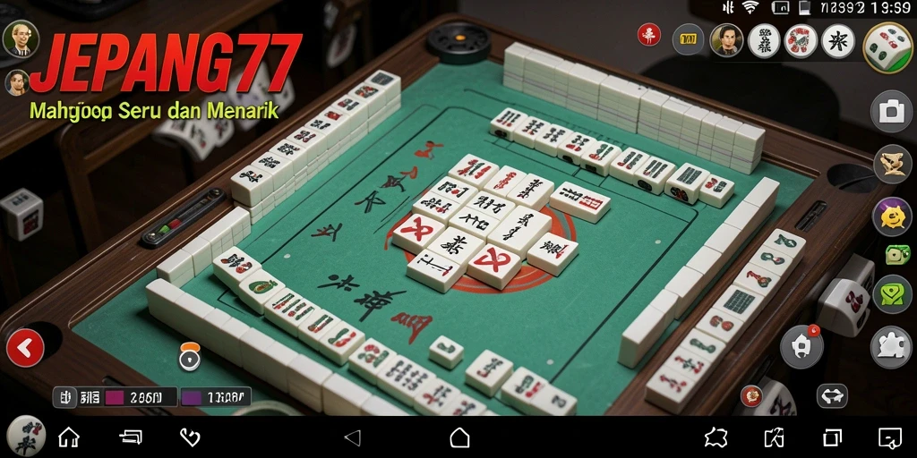 Tampilan gameplay seru dalam JEPANG77 yang penuh tantangan Mahjong.
