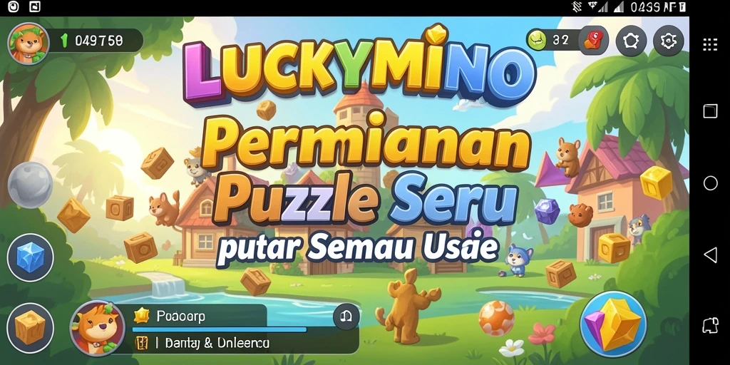 Tampilan gameplay seru dari LUCKYMINO yang menantang.