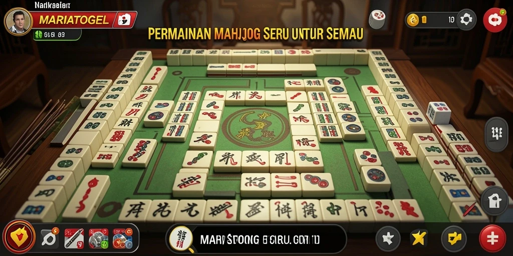 Screenshot gameplay Mahjong dalam MARIATOGEL yang penuh aksi.