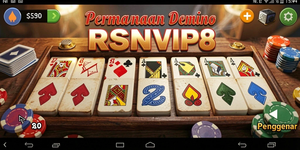 Tampilan gameplay RSNVIP8 dengan aksi seru permainan Domino.