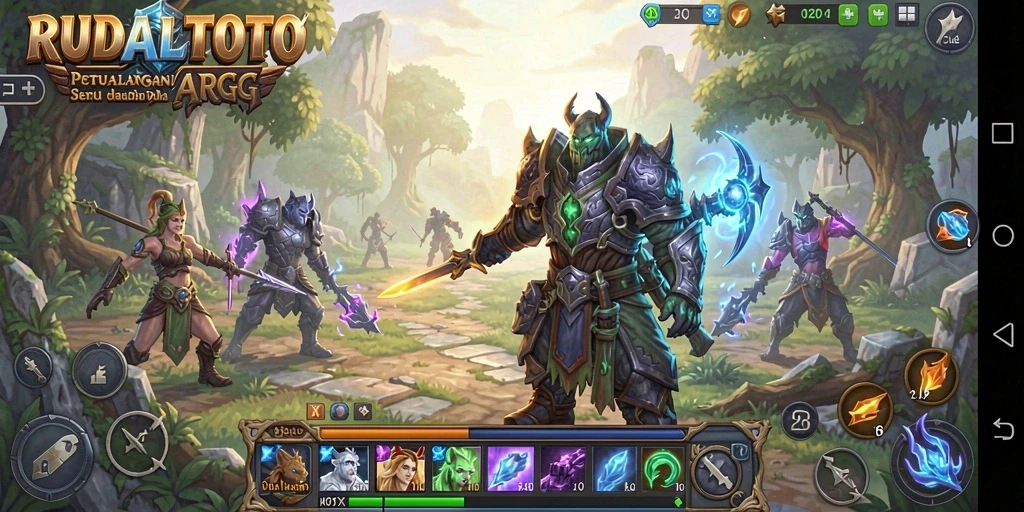 Gameplay mendebarkan di RUDALTOTO dengan pertarungan ARPG yang seru.