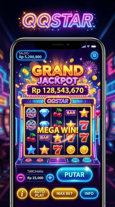 Tampilan antarmuka aplikasi qqstar yang sederhana dan mudah dimengerti.